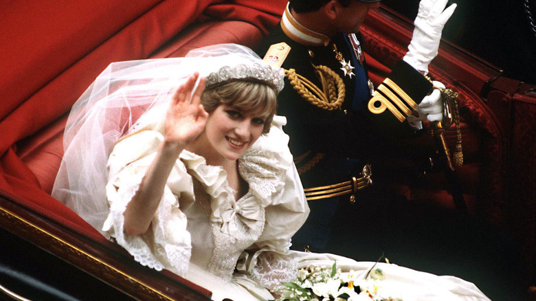 Princess Diana in her wedding dress