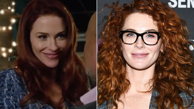 Bridget Regan smiling in split image