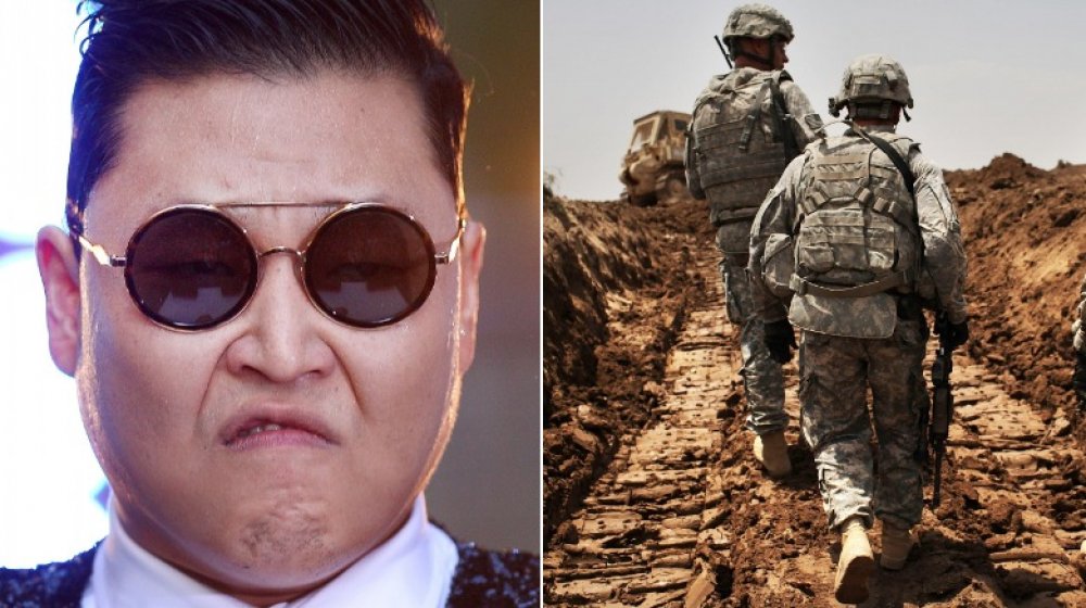 Psy, U.S. soldiers