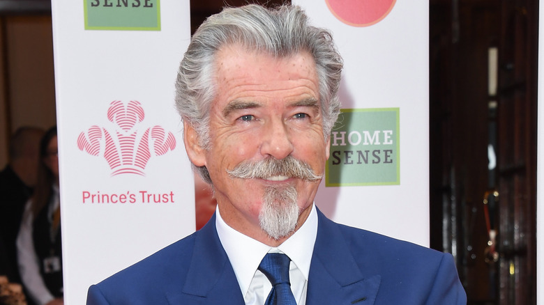 Pierce Brosnan sports a moustache 