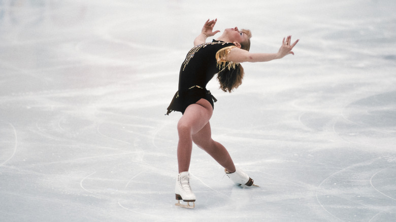 Tonya Harding skating at the 1992 Olympics