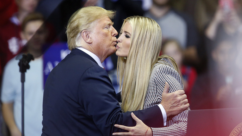 Donald Trump kissing Ivanka Trump