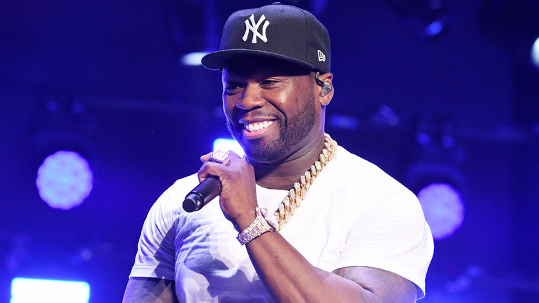 50 Cent performing on stage