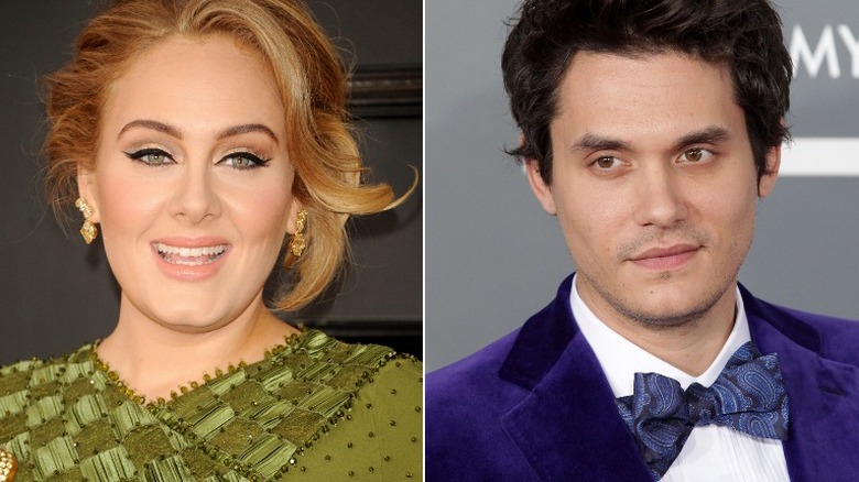 Side by side of Adele and John Mayer