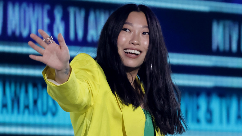 Awkwafina on stage at the MTV Awards in June 2022.