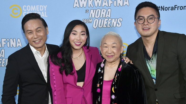 The cast of "Awkwafina is Nora from Queens" in January 2020 at the show's premiere.