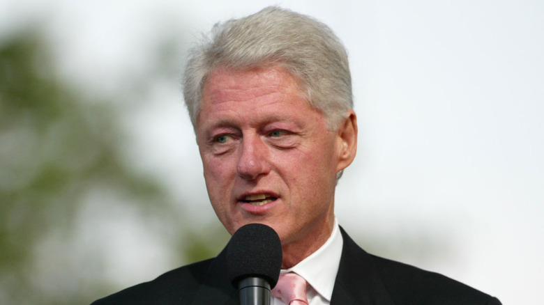 Bill Clinton with a serious expression