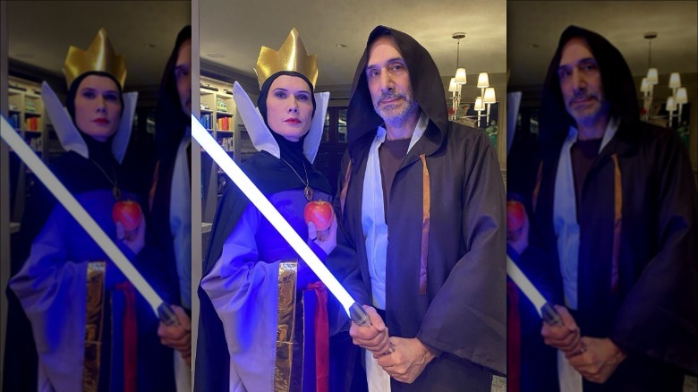 Stephanie March and Dan Benton dressed in costumes