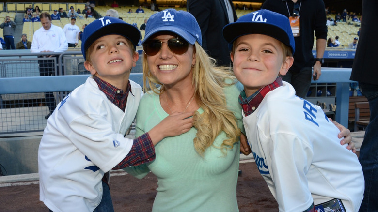 Britney Spears with her kids