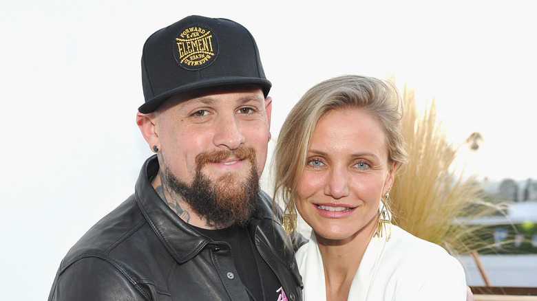 Cameron Diaz poses with Benji Madden