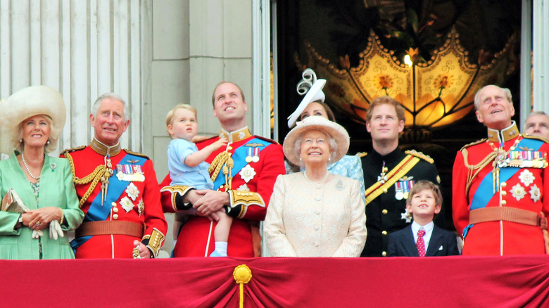 The royal family on the balcony of Buckingham Palace