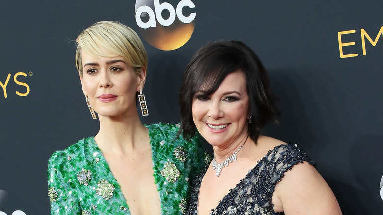 Marcia Clark with Sarah Paulson on the red carpet