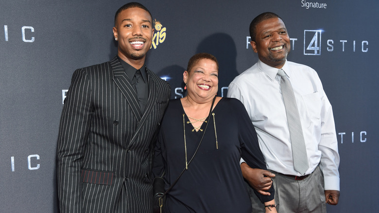 Michael B Jordan with his parents