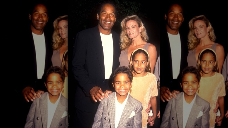 O.J. Simpson poses with his family