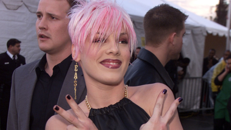 Pink smiling on the red carpet