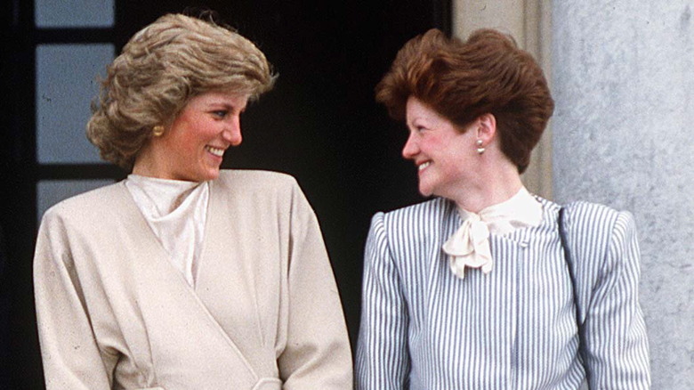 Princess Diana and Sarah Spencer smiling