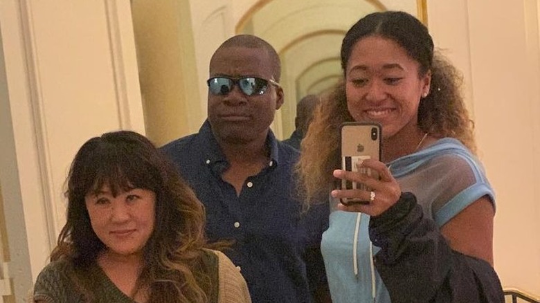 Naomi Osaka with parents Tamaki Osaka and Leonard Francois