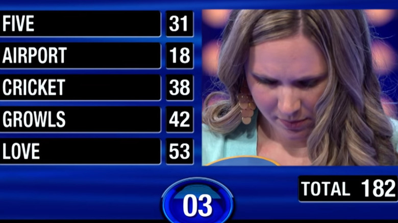 Family Feud contestant plays fast money