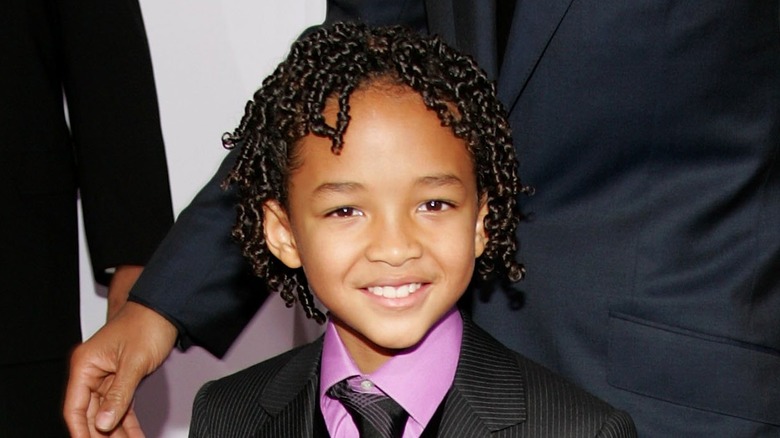 Young Jaden Smith poses at a red carpet premiere