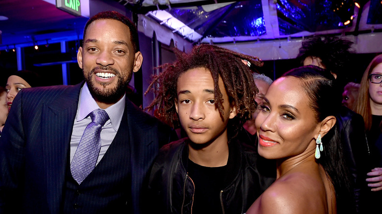 Jaden with Will Smith and Jada Pinkett Smith