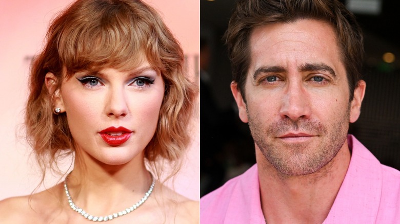 Split image of Taylor Swift, Jake Gyllenhaal posing