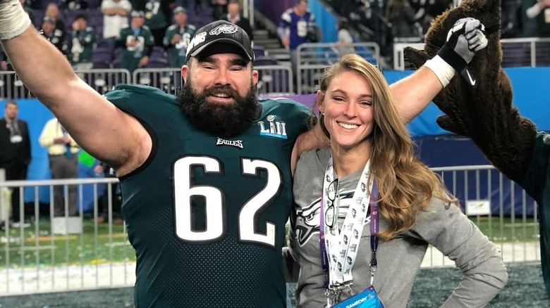 Jason and Kylie Kelce posing