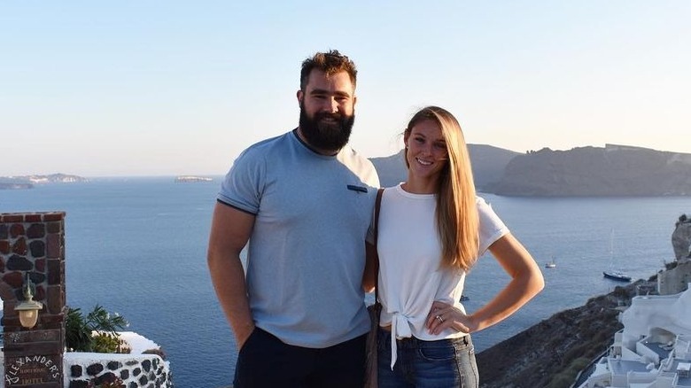 Jason Kelce Kylie Kelce outdoors