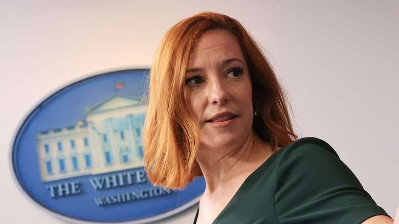 Jen Psaki giving press conference