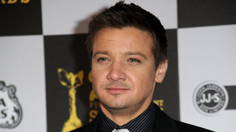 Jeremy Renner, not smiling