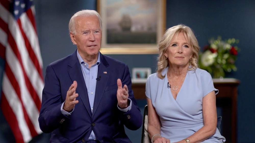 Jill and Joe Biden talking