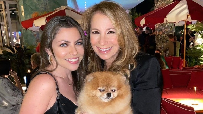 Ally Shapiro, Jill Zarin posing with dog