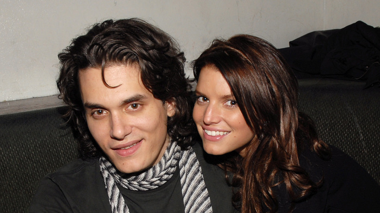 John Mayer and Jessica Simpson pose together