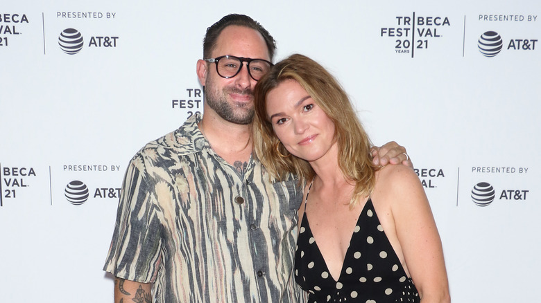 Julia Stiles posing with husband Preston Cook