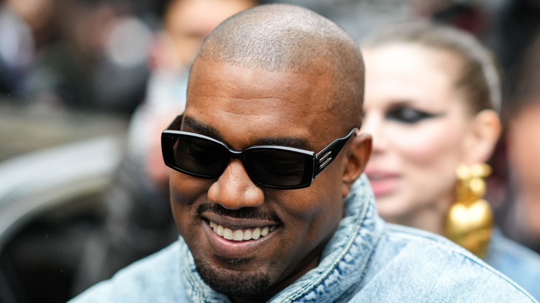 Kanye West wears denim