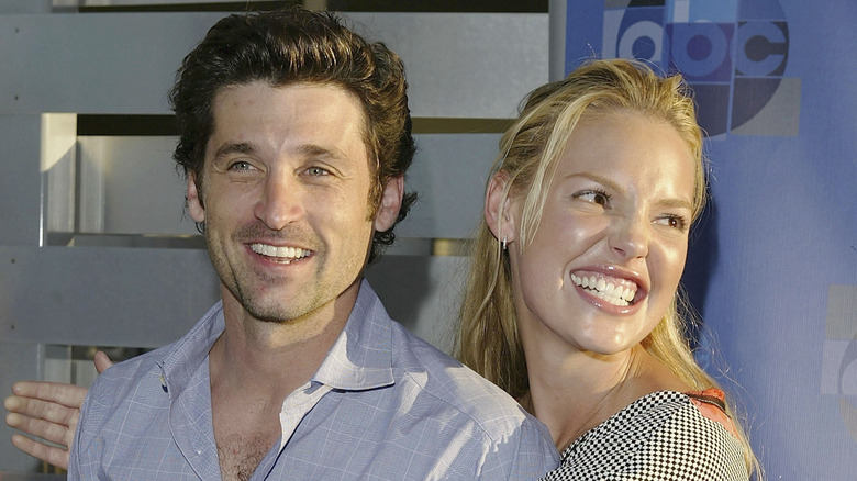 Patrick Dempsey and Katherine Heigl hug on the red carpet