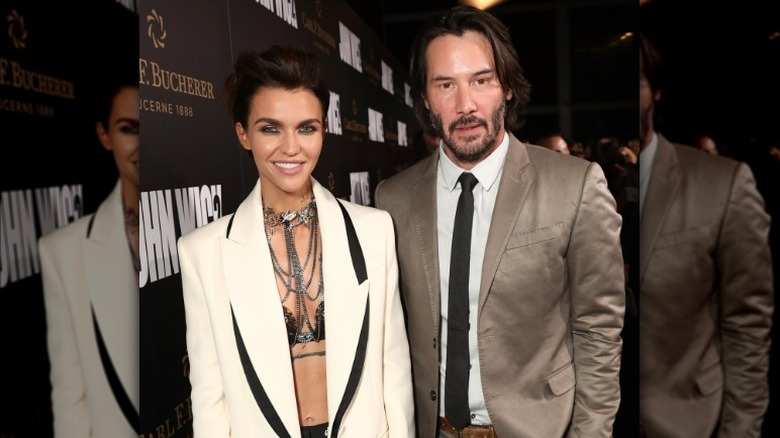 Ruby Rose and Keanu Reeves posing