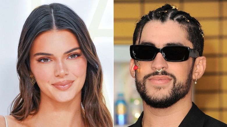 Kendall Jenner and Bad Bunny pose in composite image