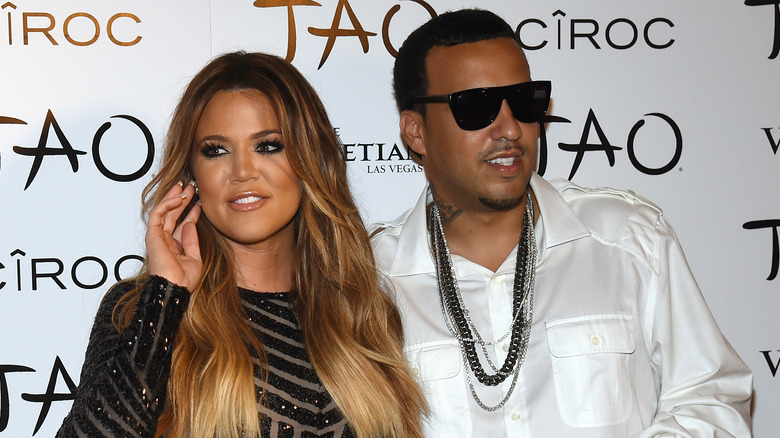 Khloe Kardashian smiling with French Montana