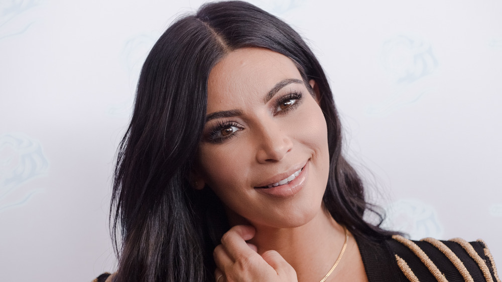 Kim Kardashian smiling