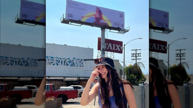 Kira Kosarin with her billboard