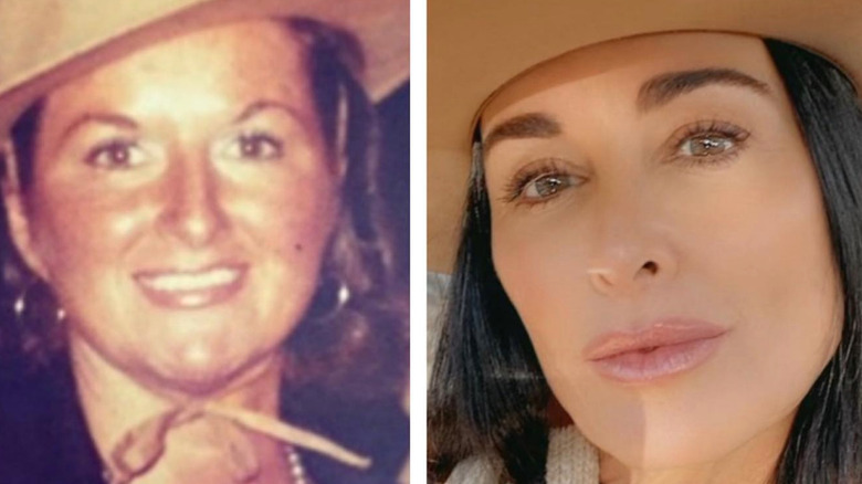 Kyle Richards and her mom, Kathleen, wear cowboy hats in side-by-side photos