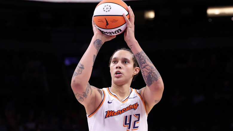 Brittney Griner takes a free throw