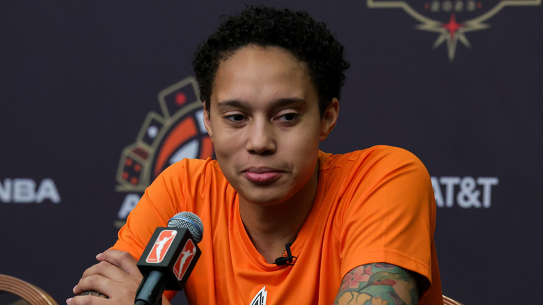 Brittney Griner at a press conference