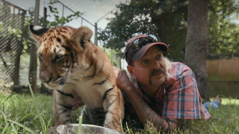 Joe Exotic with a tiger