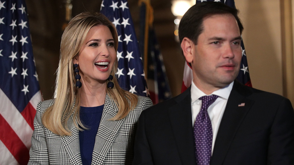 Ivanka Trump and Marco Rubio in 2017 smiling