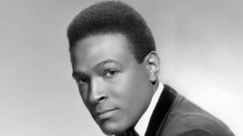 Young Marvin Gaye wearing a tuxedo