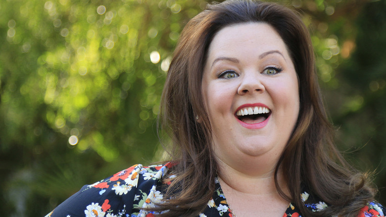 Melissa McCarthy smiling outside