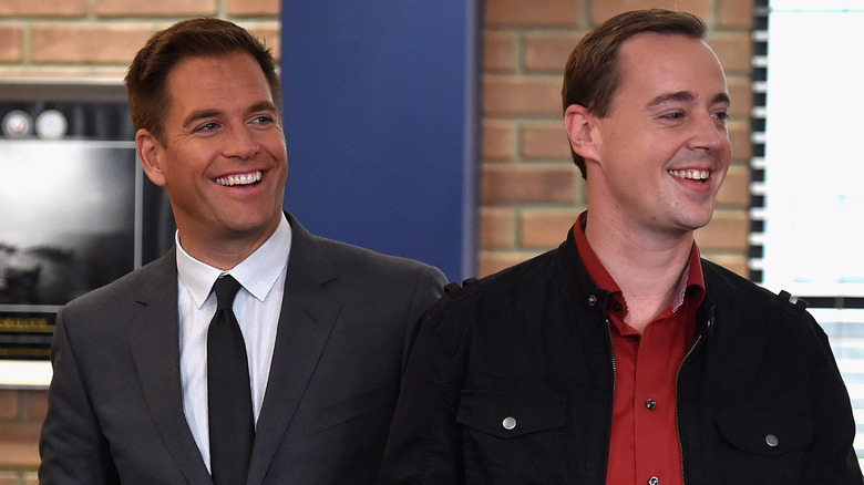 Sean Murray and Michael Weatherly smile