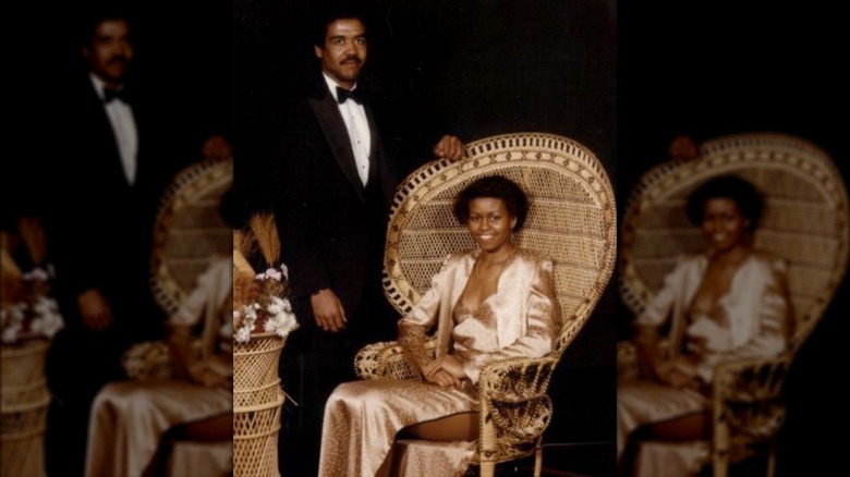 Michelle Obama and David Upchurch posing