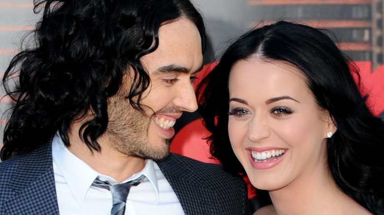 Musician Katy Perry and comedian Russell Brand